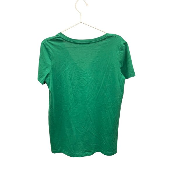 Zara Green V-Neck Short Sleeve T-Shirt Lightweight - Picture 6 of 6